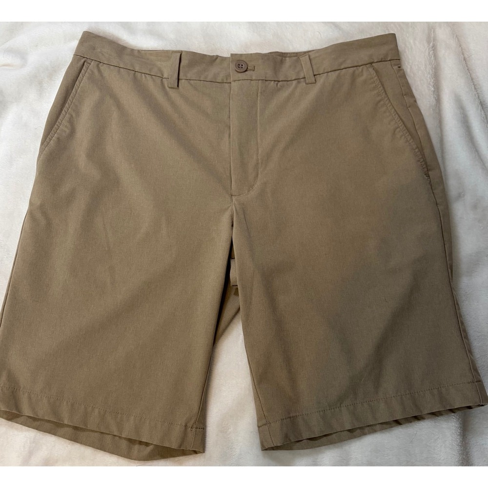 Vineyard Vines Performance Shorts Mens 35 Khaki Tan Golf Stretch 9 Inch Inseam